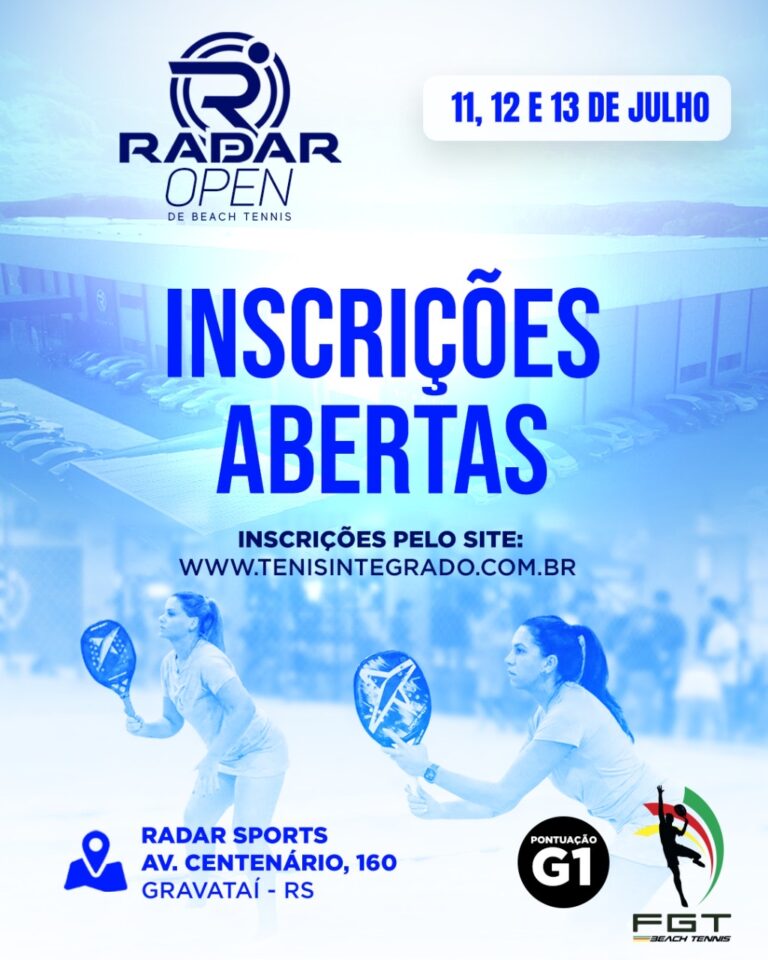 Abertas as inscrições para o 1º Radar Open de Beach Tennis